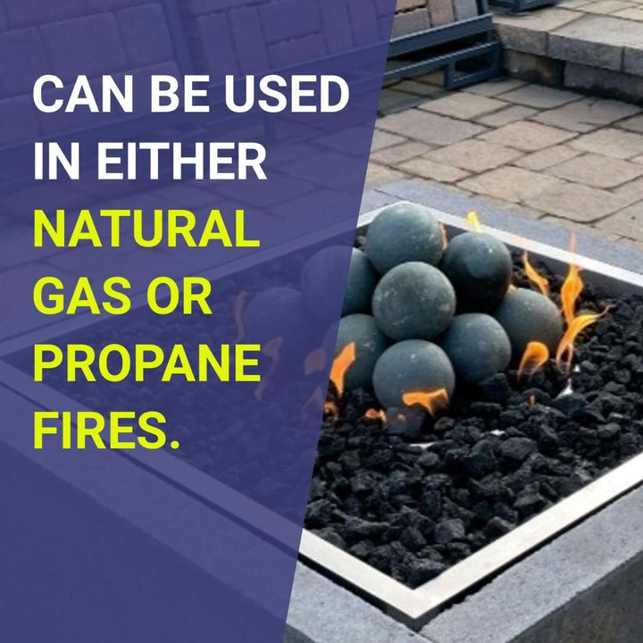 4" Cottage Lite Stone Fire Balls - Set of 6 by American Fire Products