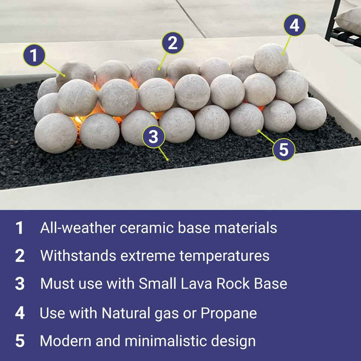 4" Cottage Lite Stone Fire Balls - Set of 6 by American Fire Products
