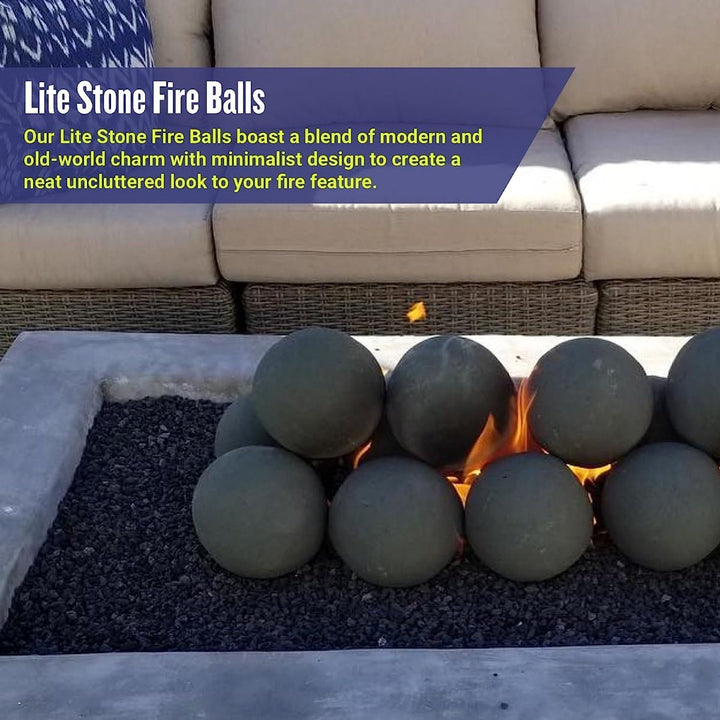 4" Natural Lite Stone Fire Balls - Set of 6 by American Fire Products