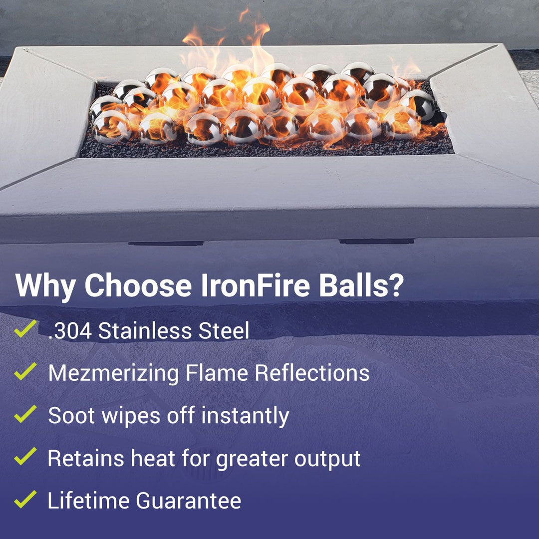 4" Stainless Steel Iron Fire Balls - Set of 6 by American Fire Products