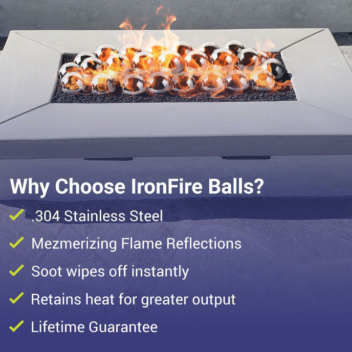 4" Stainless Steel Iron Fire Balls - Set of 6 by American Fire Products