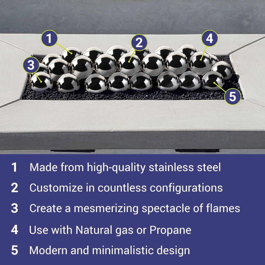 4" Stainless Steel Iron Fire Balls - Set of 6 by American Fire Products
