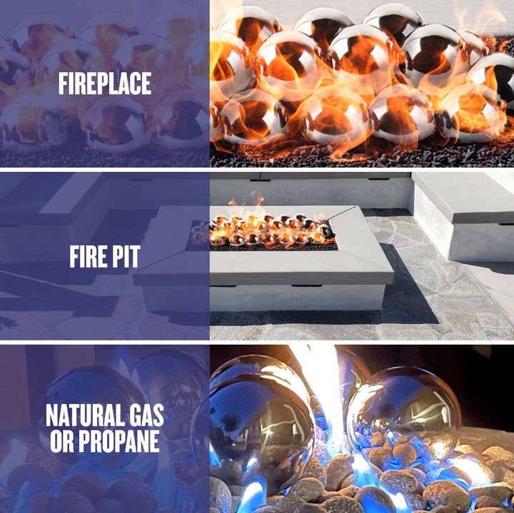 4" Stainless Steel Iron Fire Balls - Set of 6 by American Fire Products