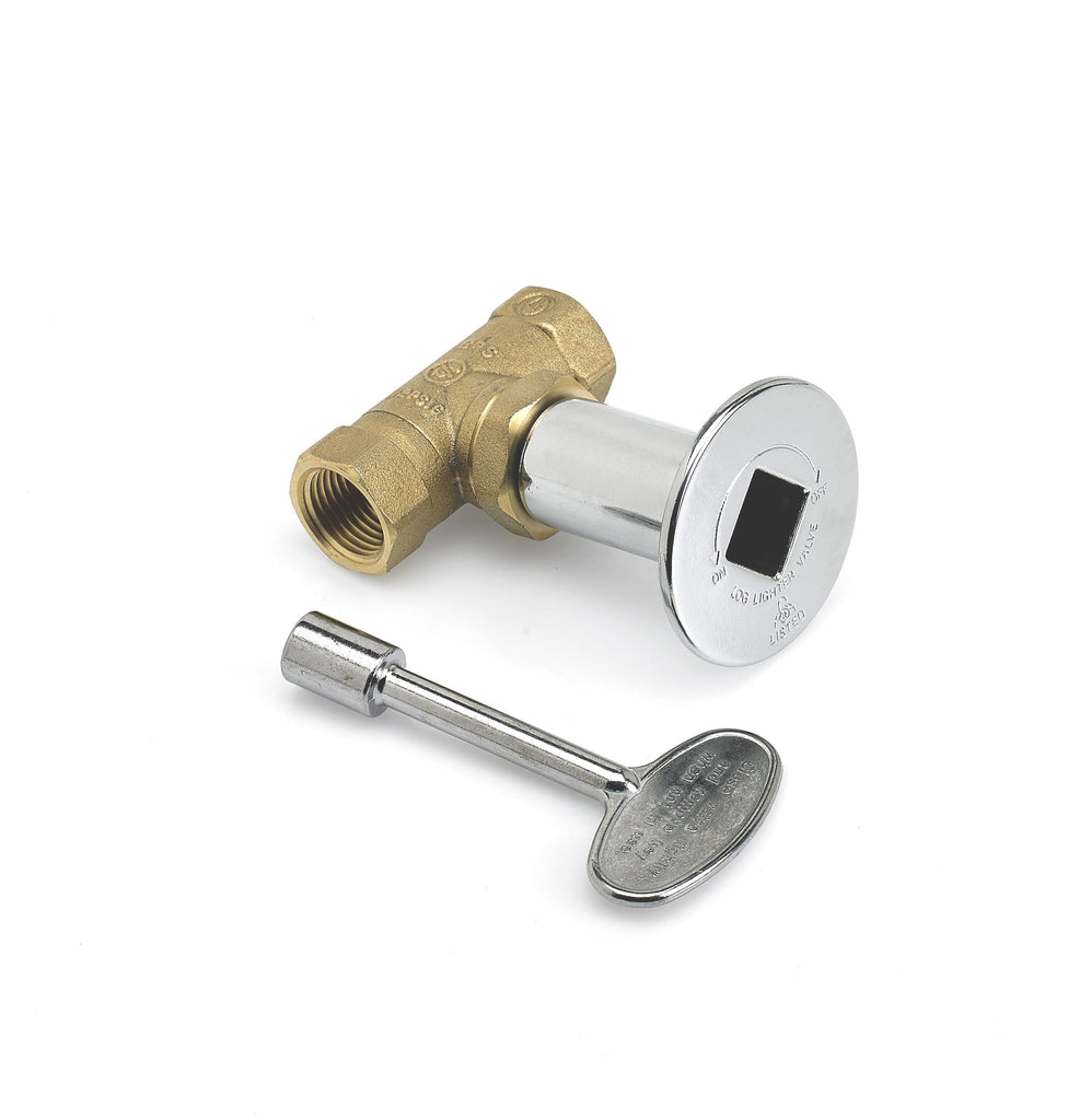 1/2" Straight Key Valve w/ Chrome Plated Cover and Key