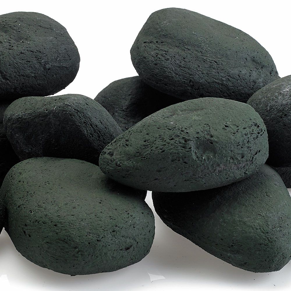 Matte Black Lite Stones - Set of 15 by American Fire Products