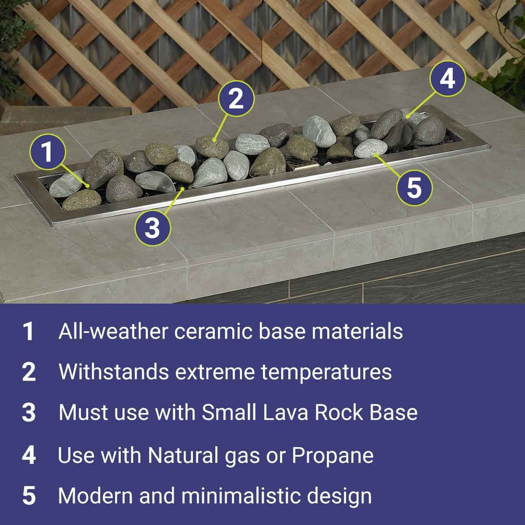 Matte Black Lite Stones - Set of 15 by American Fire Products