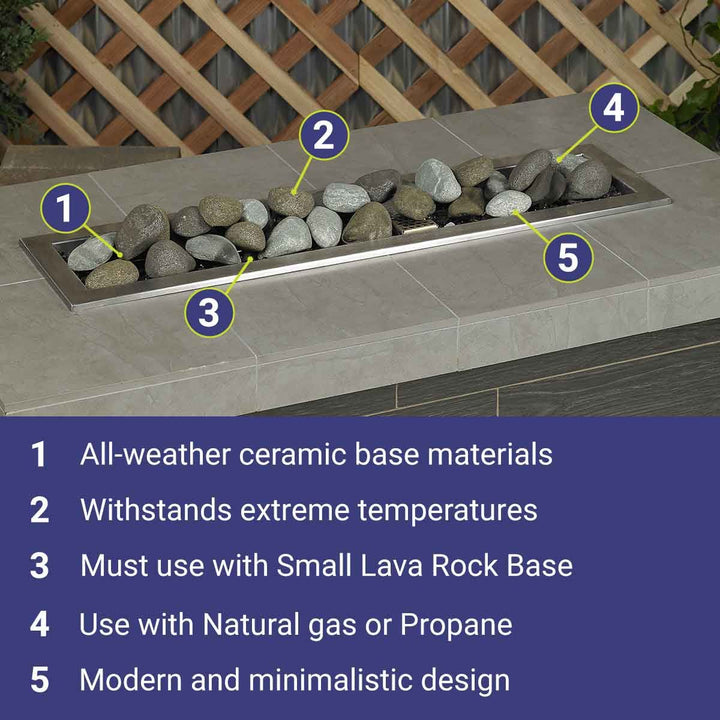 Thunder Gray Lite Stones - Set of 15 by American Fire Products