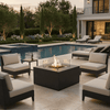 42" Square Beton Concrete (GFRC) Gas Fire Pit with Hidden Propane Tank - Graphite by Starfire Designs