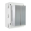 Angled close-up of the Bromic 2-Channel Smart-Heat Dimmer showing its heavy-duty aluminum cooling fins designed to dissipate heat and protect the control system during high-demand use.