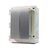 Front-angle product view of the Bromic Affinity 2-Channel Smart-Heat Dimmer featuring a durable white enclosure and integrated aluminum heat sink for reliable outdoor heater performance.