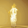 Animated image showing the Athena Fire Glass 6-Inch Fire Ring Burner producing a tall, concentrated flame pattern with 170,000 BTUs of heat, a powerful demonstration of its performance for custom gas fire pits.