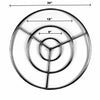 Overhead product photo of the Athena Fire Glass 30-Inch Fire Ring Burner with labeled measurements, 9-inch inner ring, 18-inch middle ring, and 30-inch outer diameter, for accurate specification reference.