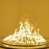 Animated GIF showing the Athena Fire Glass 36-Inch Fire Ring Burner in action, producing tall, bright, and evenly distributed flames. Demonstrates the powerful 525,000 BTU output and full 360° flame coverage ideal for large outdoor fire pits.