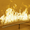 Animated view of the Athena Fire Glass 36-Inch Linear T-Burner in full flame operation, showcasing bright, dynamic fire output ideal for modern gas fire pit designs.