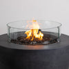42" Round Beton Concrete (GFRC) Gas Fire Bowl with Hidden Propane Tank - Graphite by Starfire Designs