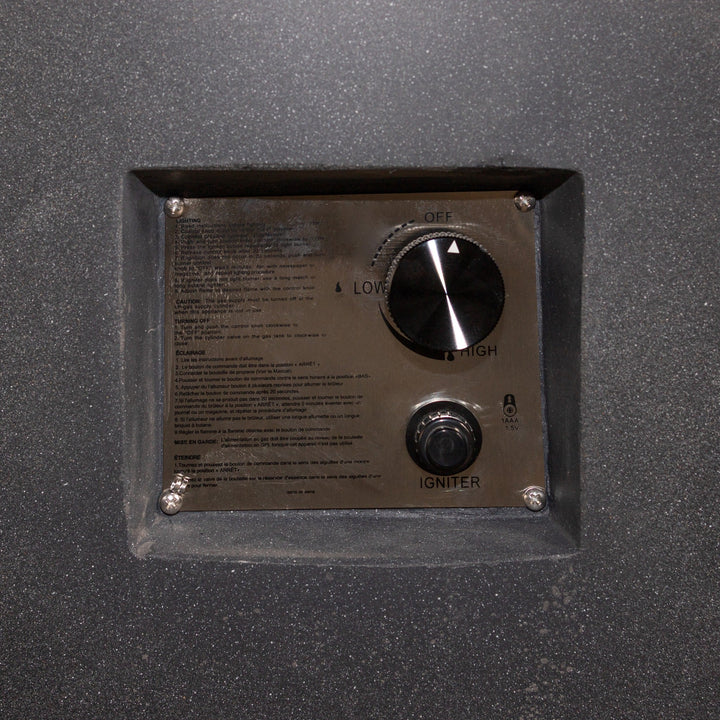 42" Round Beton Concrete (GFRC) Gas Fire Bowl with Hidden Propane Tank - Graphite by Starfire Designs