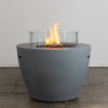42" Round Beton Concrete (GFRC) Gas Fire Bowl with Hidden Propane Tank - Natural Gray by Starfire Designs