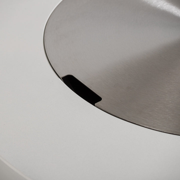 42" Round Beton Concrete (GFRC) Gas Fire Bowl with Hidden Propane Tank - White by Starfire Designs