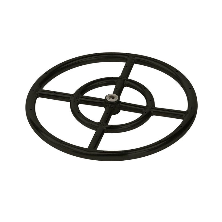 12” Double-Ring Black Steel Burner with a 1/2" Inlet