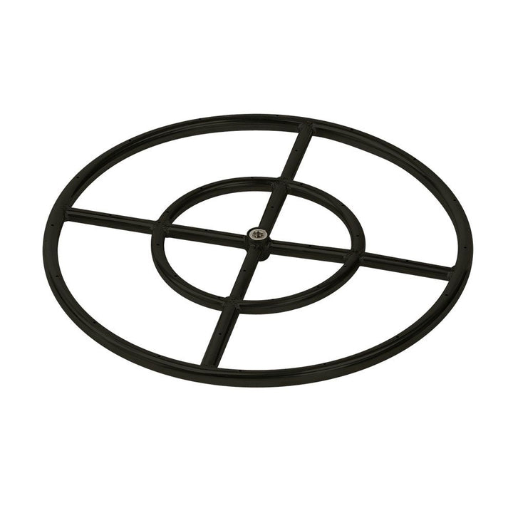 18” Double-Ring Black Steel Burner with a 1/2" Inlet
