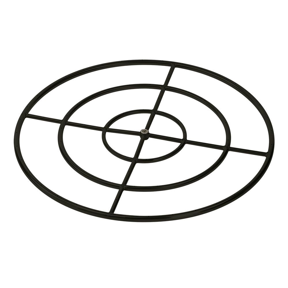 30” Triple-Ring Black Steel Burner with a 3/4" Inlet