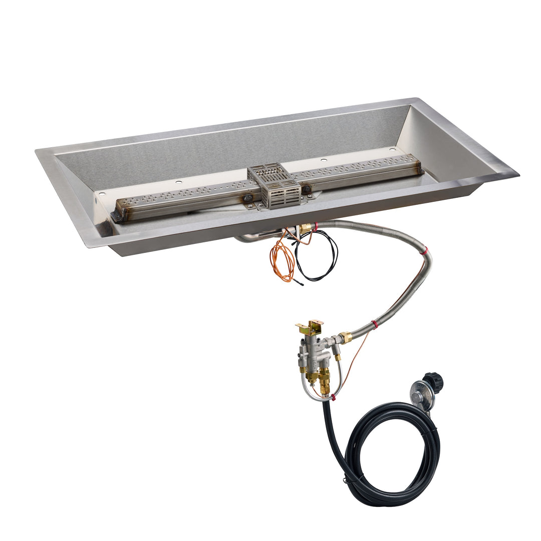Outdoor GreatRoom Company 12" x 24" Linear Crystal Fire Plus Gas Burner - CFP1224-B