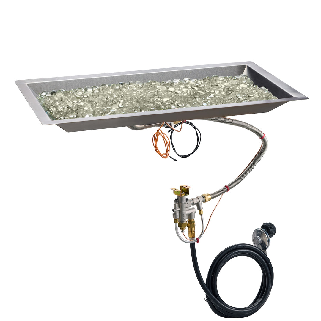 Outdoor GreatRoom Company 12" x 24" Linear Crystal Fire Plus Gas Burner - CFP1224-B