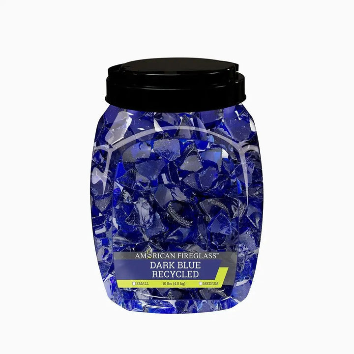 Medium-Sized Recycled Dark Blue Fire Glass by American Fire Products