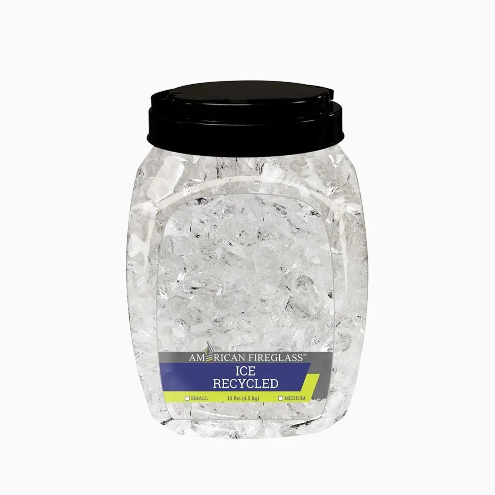Medium-Sized Recycled Ice Fire Glass by American Fire Products