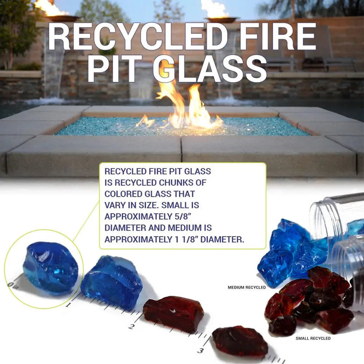 Medium-Sized Recycled Light Blue Fire Glass by American Fire Products