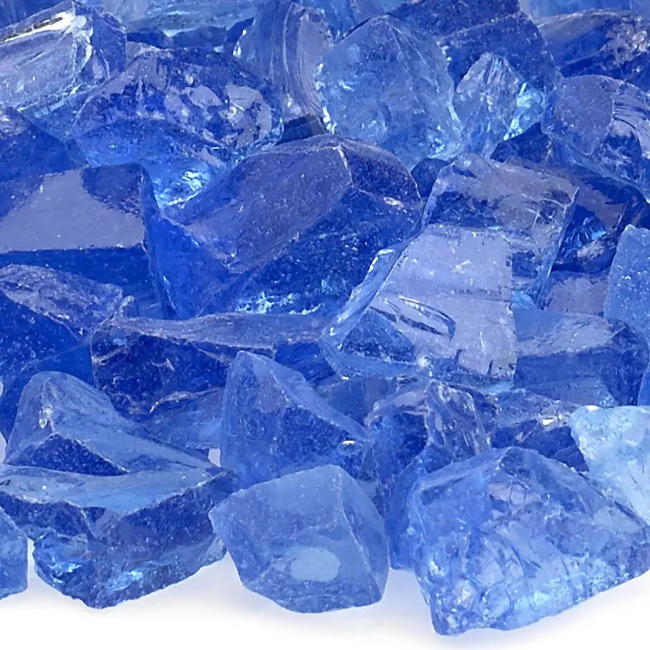 Medium-Sized Recycled Light Blue Fire Glass by American Fire Products