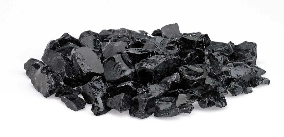 Medium-Sized Recycled Onyx Fire Glass by American Fire Products