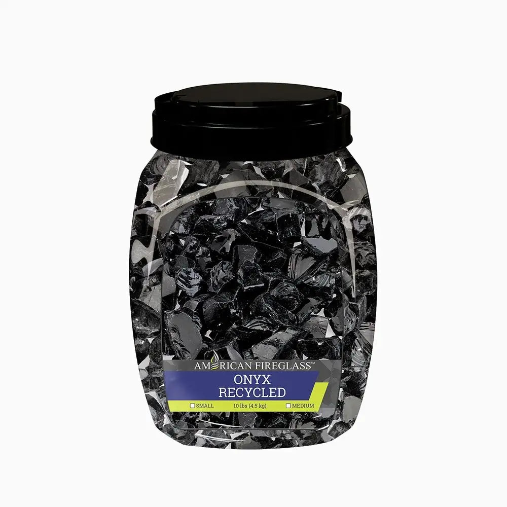 Medium-Sized Recycled Onyx Fire Glass by American Fire Products