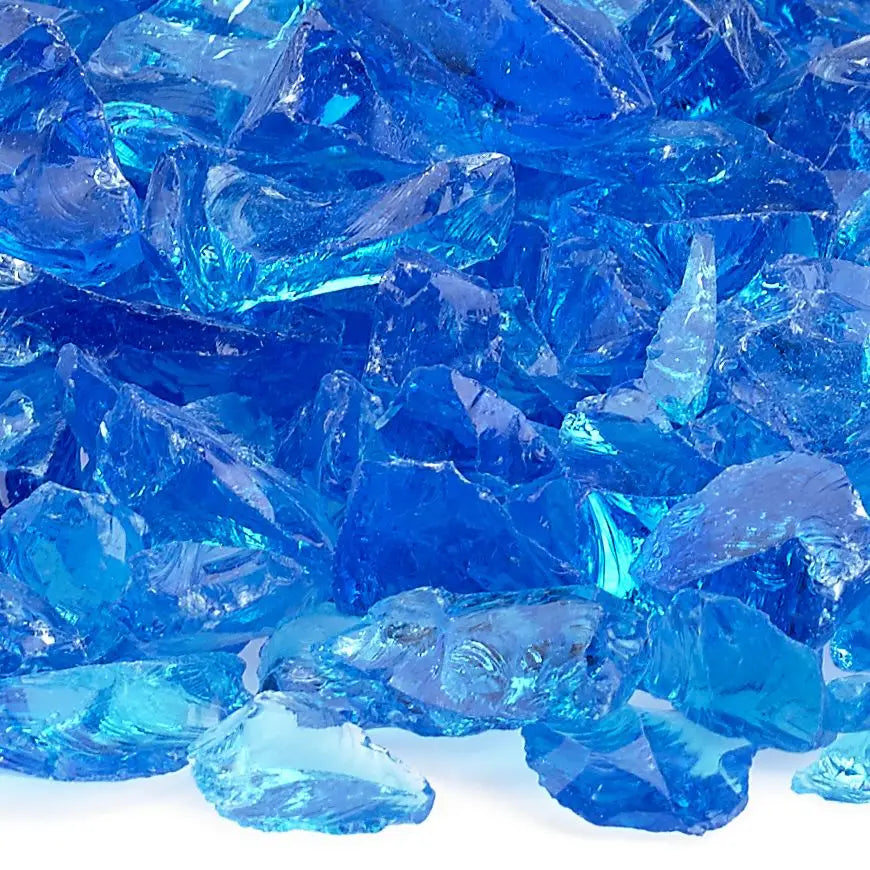 Medium-Sized Recycled Turquoise Fire Glass by American Fire Products
