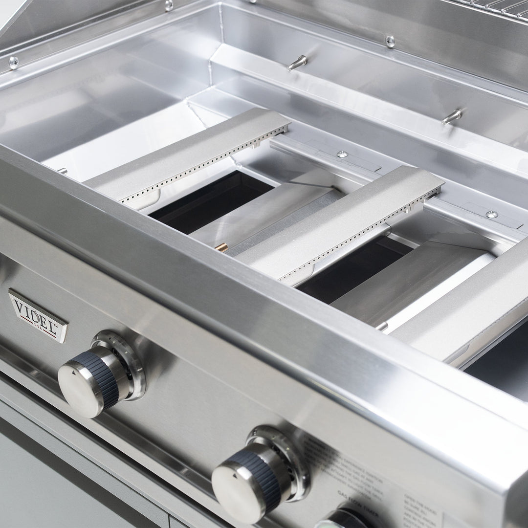 36" Stainless Steel Commercial 3-Burner Built-In Natural Gas Grill with Built-In 1-Hour Timer by Videl Grills