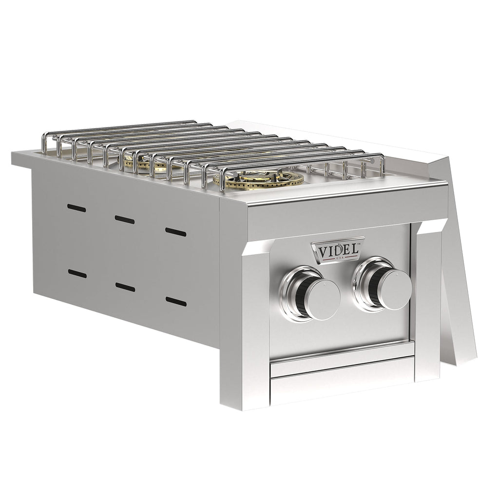 13" Stainless Steel Double Side Burner Natural Gas by Videl Grills