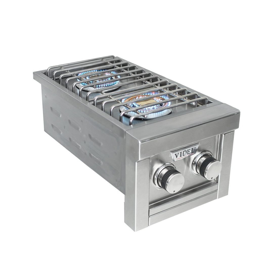 13" Stainless Steel Double Side Burner Natural Gas by Videl Grills
