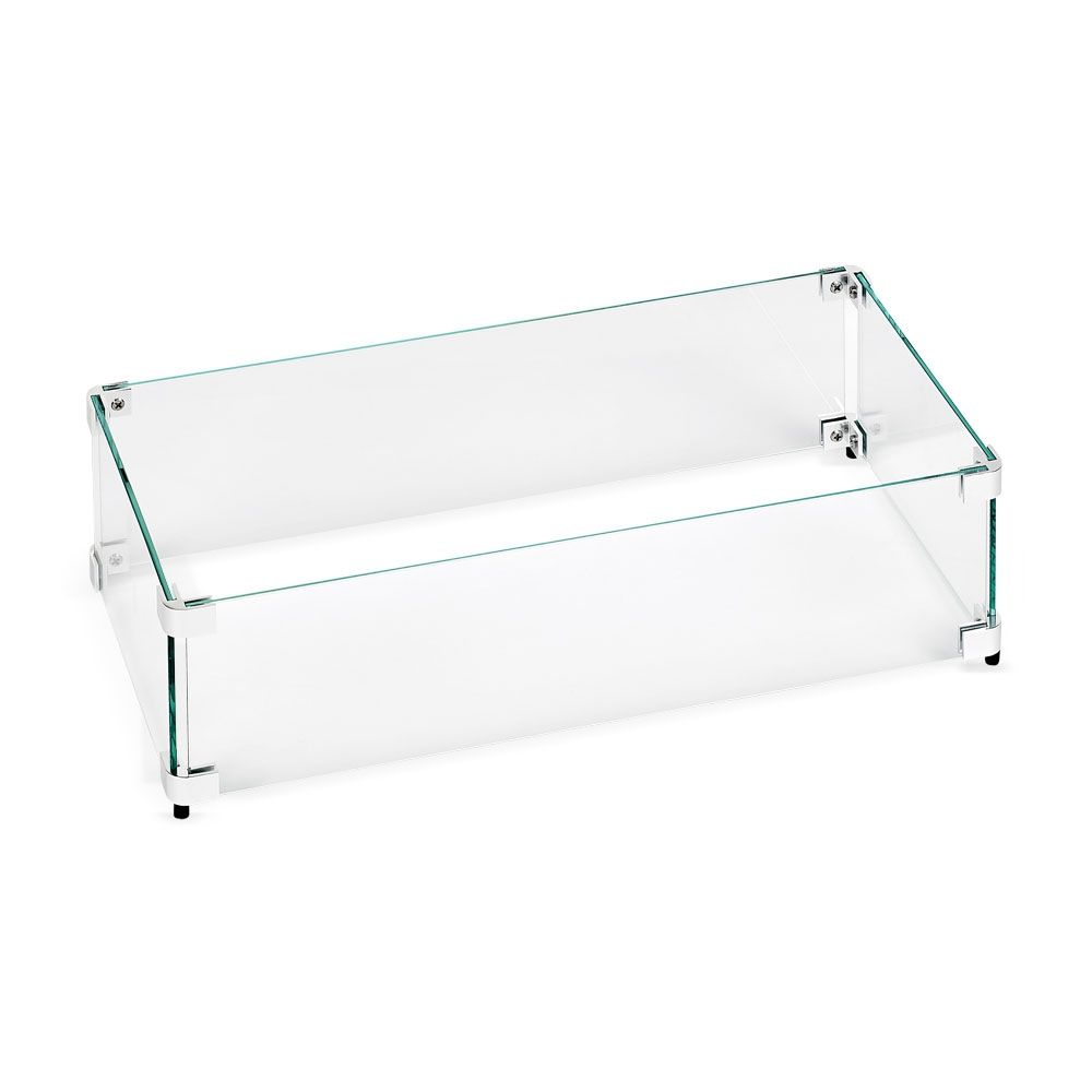 Rectangle Glass Flame Guard for 18" x 6" Drop-In Pan by American Fire Products