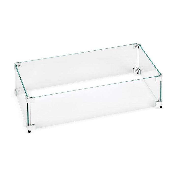 Rectangle Glass Flame Guard for 18" x 6" Drop-In Pan by American Fire Products