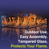 Rectangle Glass Flame Guard for 18" x 6" Drop-In Pan by American Fire Products