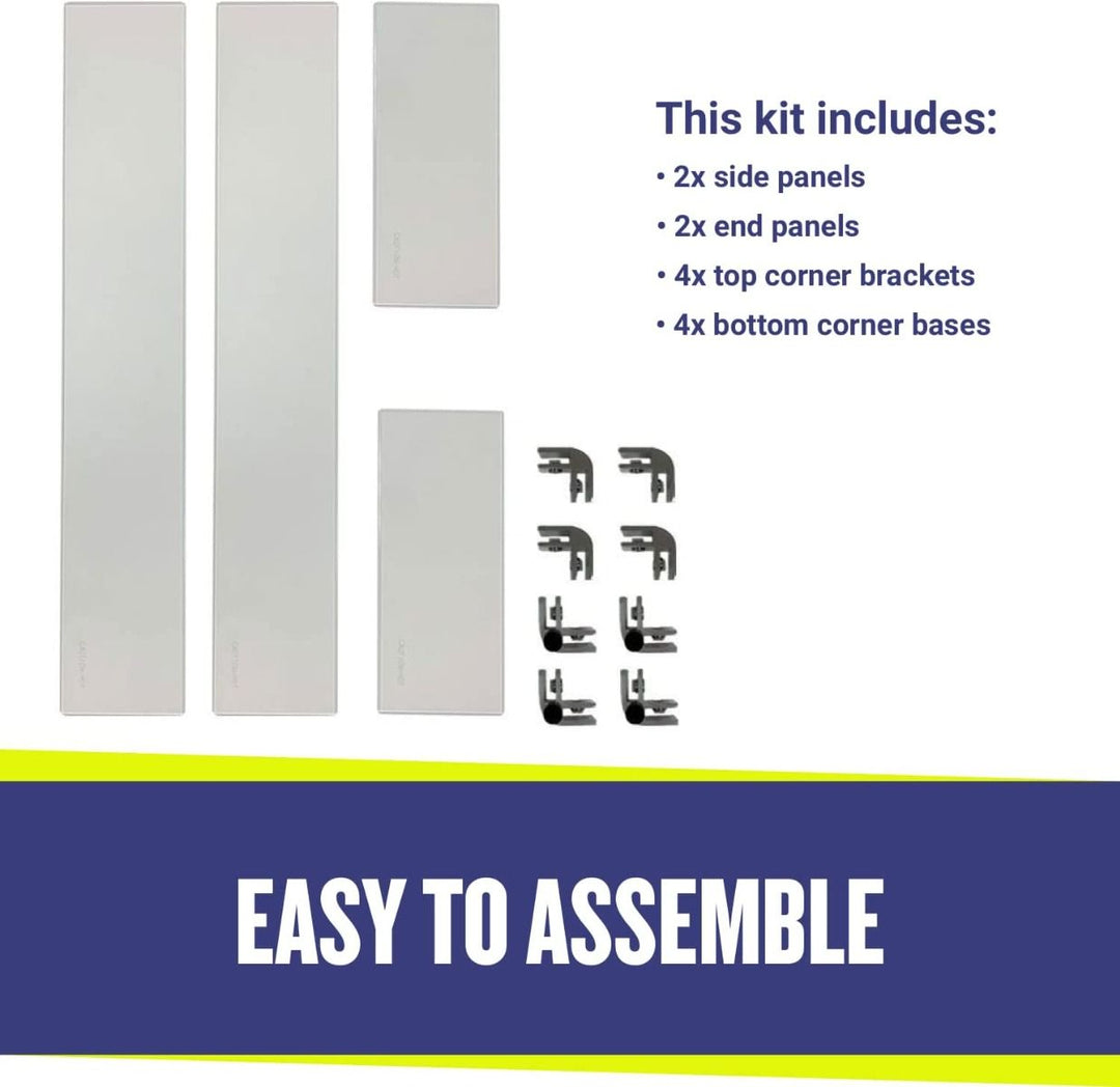 Rectangle Glass Flame Guard for 30" x 10" Drop-In Pan by American Fire Products