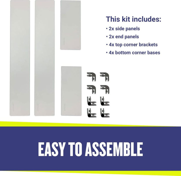 Rectangle Glass Flame Guard for 30" x 10" Drop-In Pan by American Fire Products