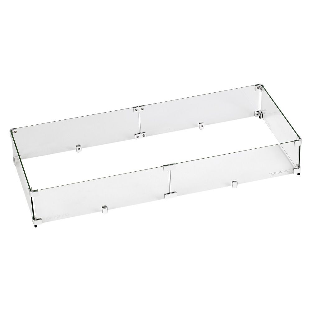 Rectangle Glass Flame Guard for 36" x 12" Drop-In Pan by American Fire Products