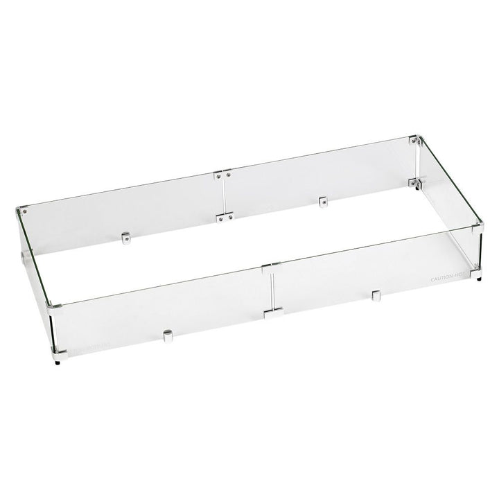 Rectangle Glass Flame Guard for 36" x 12" Drop-In Pan by American Fire Products