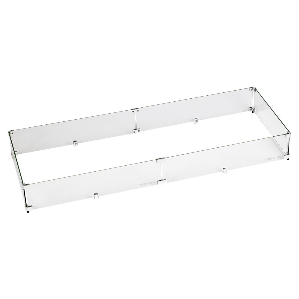 Rectangle Glass Flame Guard for 48" x 14" Drop-In Pan by American Fire Products
