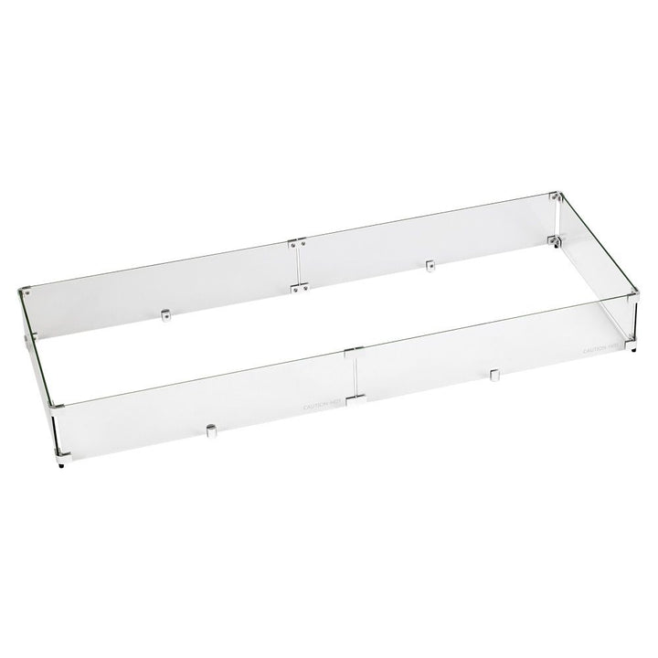 Rectangle Glass Flame Guard for 48" x 14" Drop-In Pan by American Fire Products