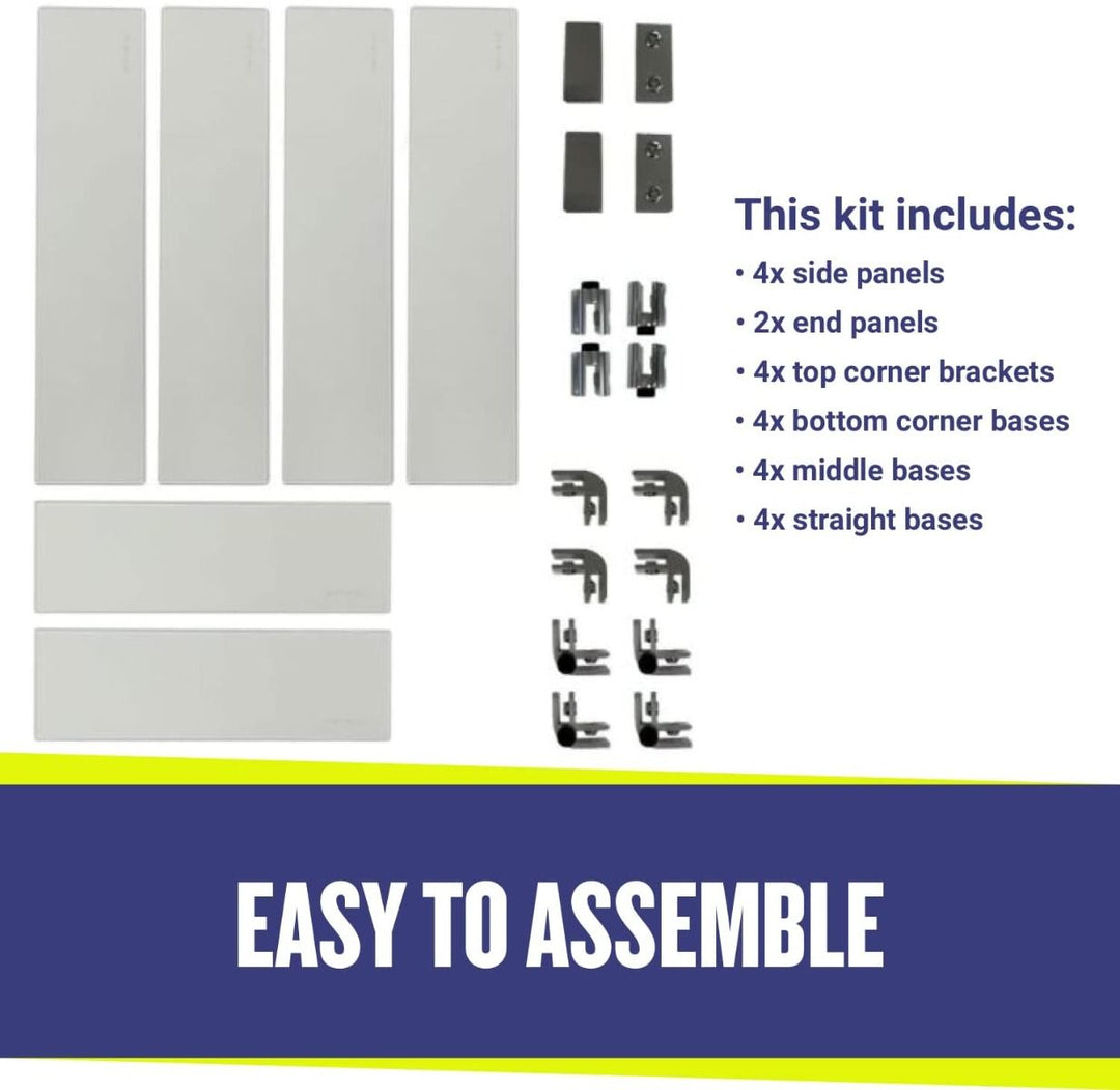 Rectangle Glass Flame Guard for 48" x 14" Drop-In Pan by American Fire Products