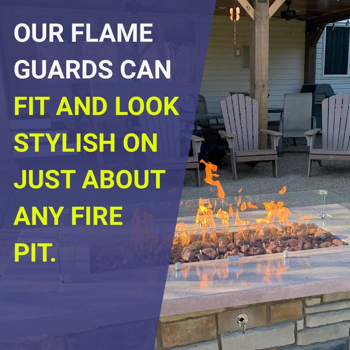 Rectangle Glass Flame Guard for 48" x 14" Drop-In Pan by American Fire Products
