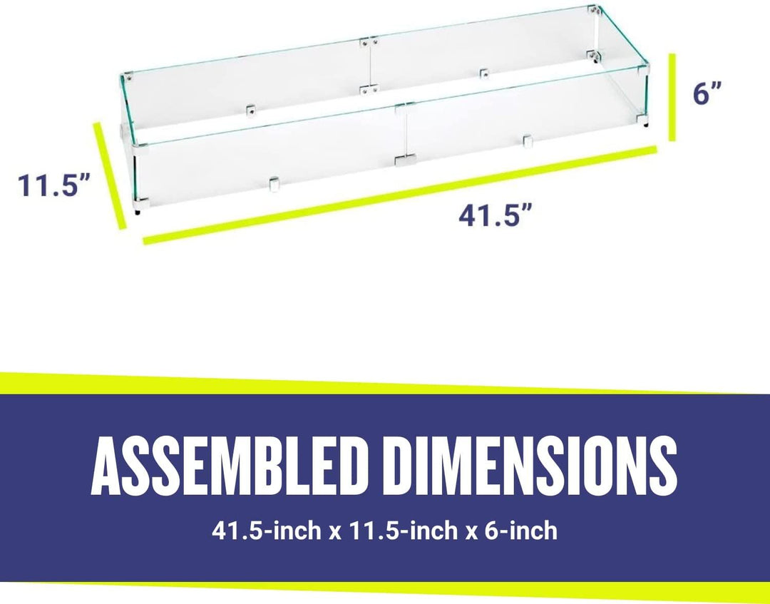 Linear Glass Flame Guard for 36" x 6" Linear Drop-In Pan by American Fire Products