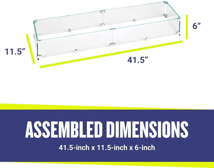 Linear Glass Flame Guard for 36" x 6" Linear Drop-In Pan by American Fire Products